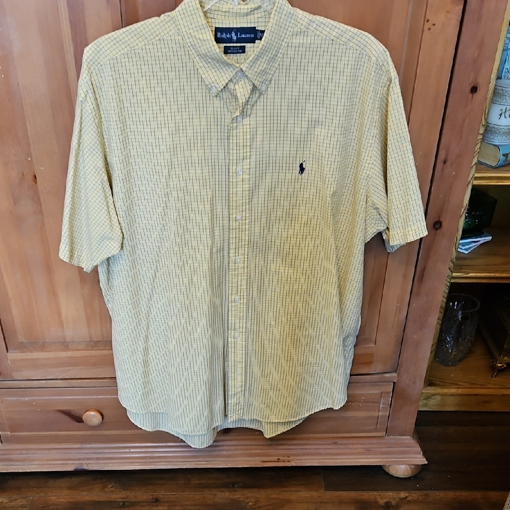 Polo by Ralph Lauren Men's Yellow Plaid Shirt